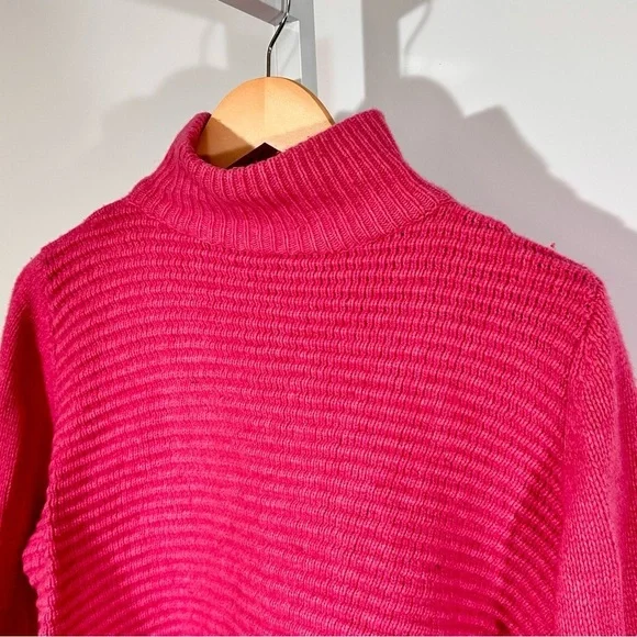 Rebecca Vallance Bella Merino Wool Balloon Sleeve Mock Sweater AUS 14 US 10 pink - Picture 3 of 7